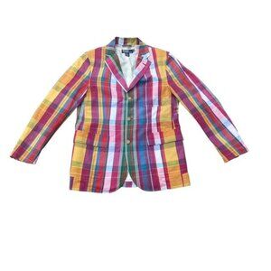 Vintage Polo by Ralph Lauren Multicolor Cotton Linen Sport Coat Blazer